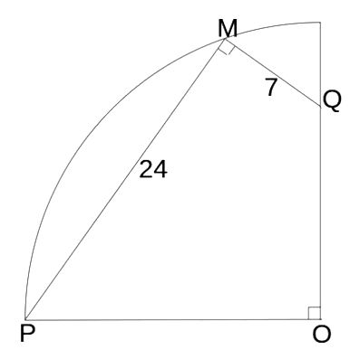 Calcul du rayon du cercle